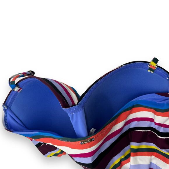 NEW Anne Cole One Piece Swimsuit Size 8 Stripe Halter Bandeau Strapless Swim NWT - Picture 8 of 13